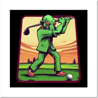 Cthulhu funny golf player Posters and Art